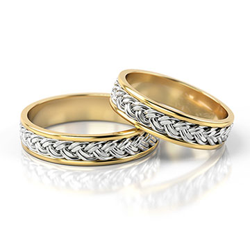 snubní prsteny s pletenými prvky